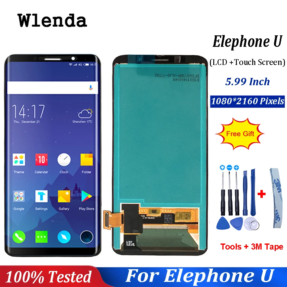 5,9" для Elephone U изогнутый ЖК-дисплей+ сенсорный экран в сборе Сменные аксессуары для телефона elephone U PRO ЖК-экран
