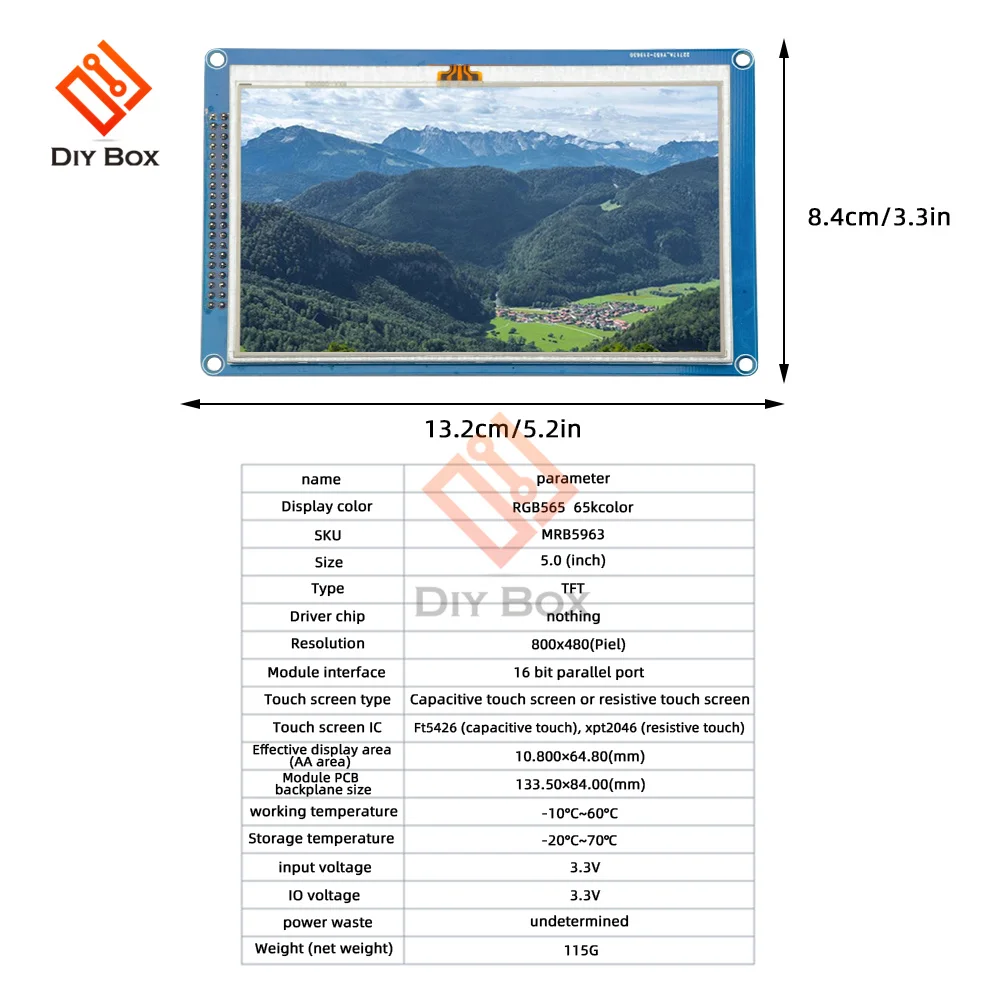 polegada tft lcd módulo de exibição placa controlador com placa do painel toque para arduino avr