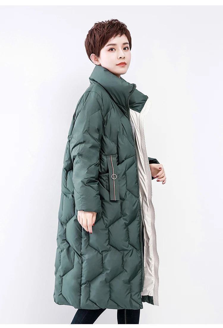 Новинка, зимняя женская куртка с наполнителем из утиного пуха, дизайнерская Офисная Женская свободная пуховая парка, утолщенная теплая зимняя верхняя одежда, пальто