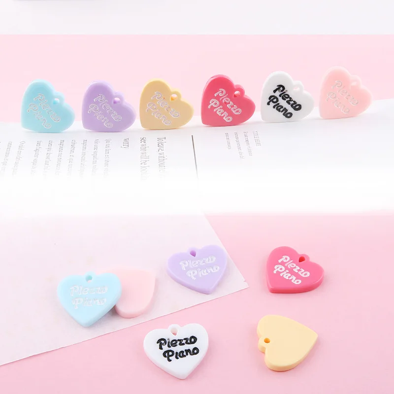 

10Pcs Flatback Resin Cabochon Planar Letter Heart Shape Flat Resins of Characters DIY Jewelry Pendant Accessories Handmade Craft