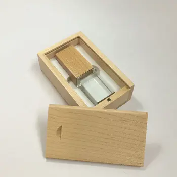 

Crystal & Wood USB Flash Drive Pen Drive USB 2.0 2GB 4GB 8GB 16GB 32GB 64GB Gift Pendrive Fashion USB Key (Over 10pcs Free Logo)