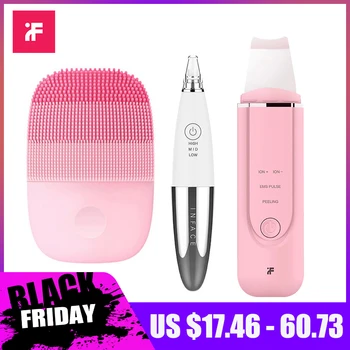 

Inface Facial Cleansing Brush and Ultrasonic Ion Cleansing Skin Scrubber and Vacuum Blackhead Remover