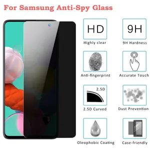 Protector de pantalla de vidrio templado para móvil, vidrio antiespía para privacidad de Samsung Galaxy A71, A72, A51, A52, A31, A21s, A20, A70, A30, A50 S
