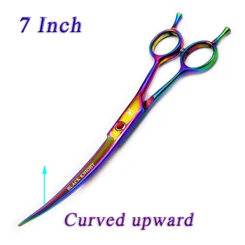 

7 Inch Hairdressing Scissors Professional Pet Grooming Scissors Barber Hair Curved Upward Cutting Shears for Dogs Color Style