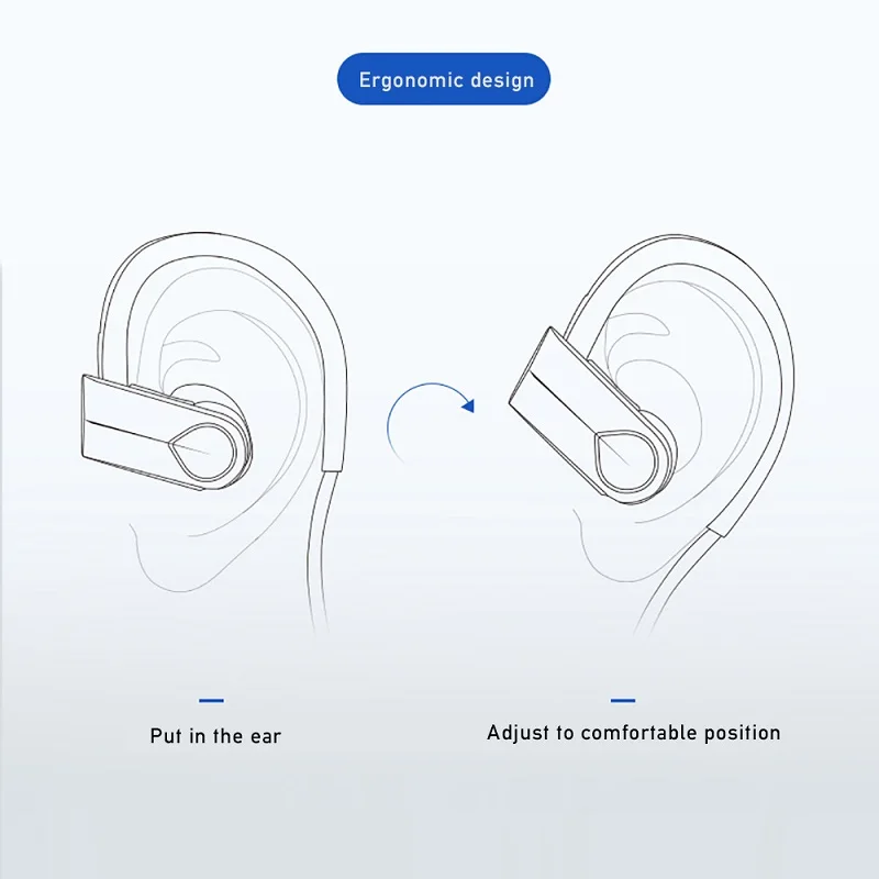 COOL DIER 5 0 Bluetooth Earphone Sports Ear Hook Noise reduction Stereo Wireless earphones With Mic For Iphone Huawei phone