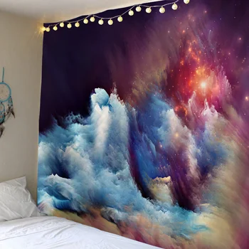 

Tapestry Cloudy Withcraft Wall Hanging Clourful Painting Cloud For Home Decoration Rectangle 150cmx130cm Plus Size