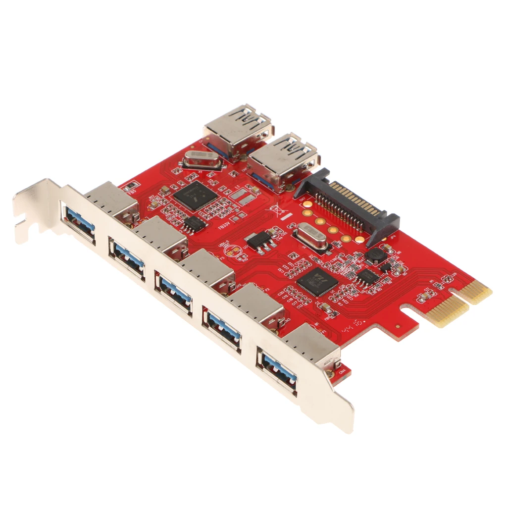 PCI-E к USB3.0 7 портов PCI Express Card разъем адаптера 5 Гбит/с для рабочего стола
