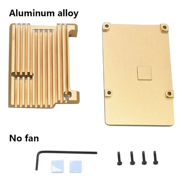 Aluminum Gold Enclosure Case Metal Shell Box Heatsink for Raspberry Pi 4 Model B 5