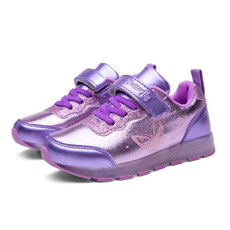 

ULKNN purple sneakers for child fashion leather casual shoes 28-37 Princess pupils Korean fashion shoes girls casual shoes tide