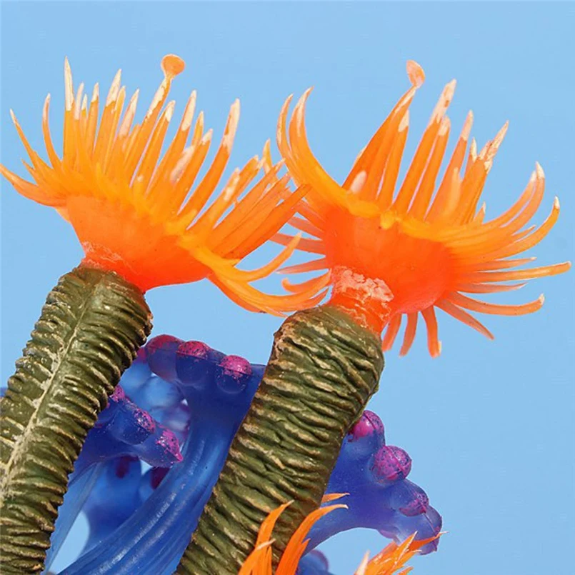 Soft coral simulation resin sea urchin marine bio-resin silicone fish tank artificial fake plant animal ornament aquarium 30O9 (8)