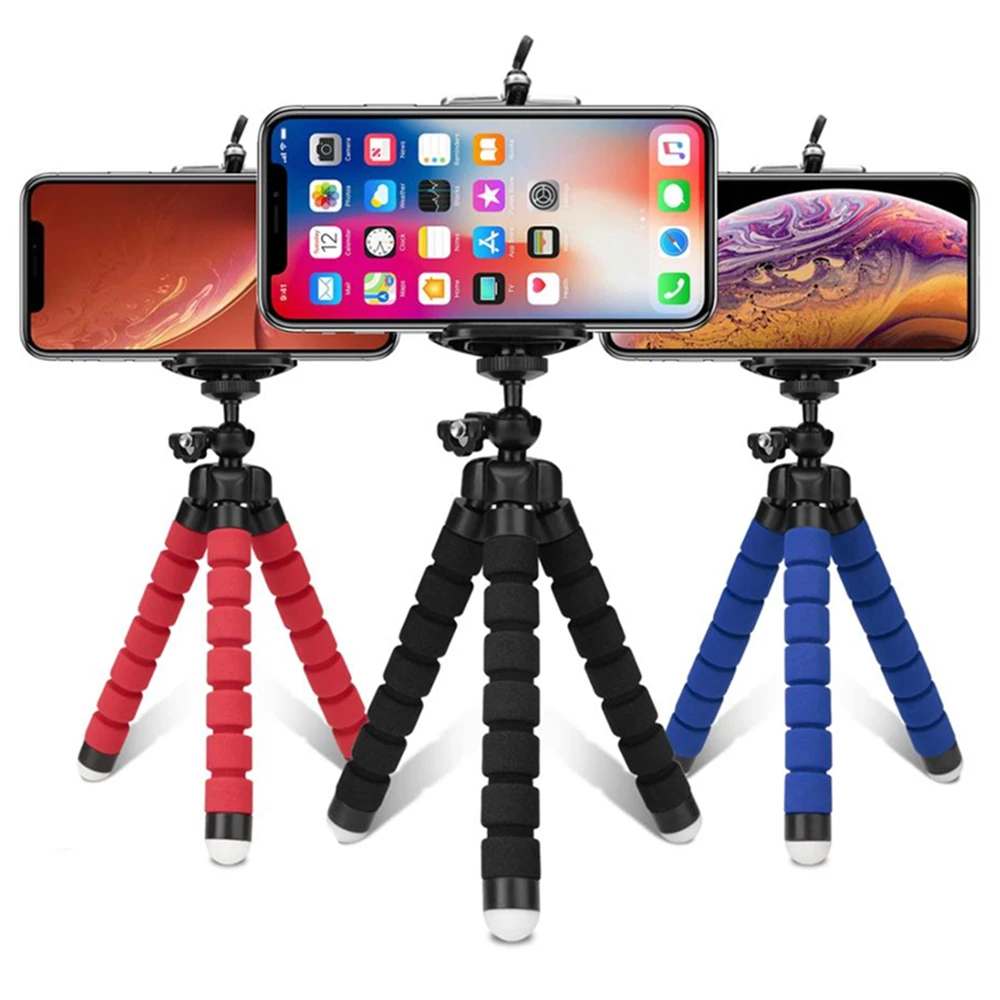 Mini Flexible Sponge Octopus Tripod For IPhone Samsung Xiaomi Huawei Mobile Phone Holder Smartphone for Gopro 9 8 Camera | Электроника