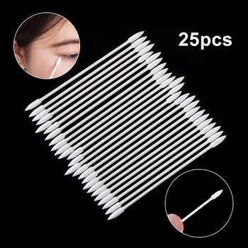 

25pc/bag Disposable Tip Head Swab Cotton Swab Cosmetics Permanent Makeup Health Ear Jewelry Clean Sticks Buds Cotton
