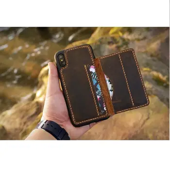 

Personalized leather iPhone 11 wallet case with card holder