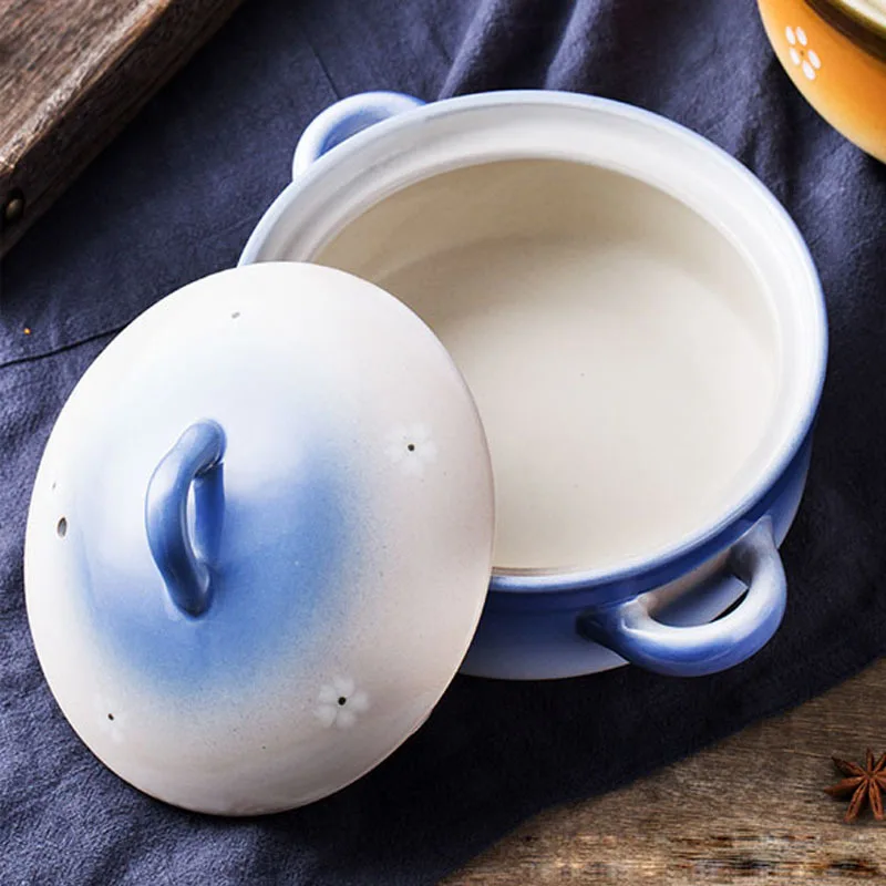 Японская кастрюля глиняная суповая высокая термостойкость открытый огонь