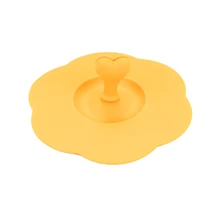 Airtight Leakproof Heat Resistant Cover Seal Coffee Mug Anti Dust Suction Reusable Heart Silicone Cup Lid Cap Cute