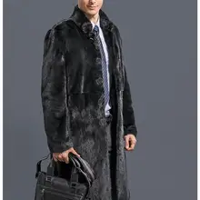 Chaqueta mujer мужской из вельвета с отделкой под куницу норковая шубка верхняя одежда мужская черная меховое пальто из искусственного меха зимняя утолщенная верхняя одежда