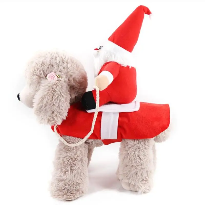 Рождественская одежда для собаки, милое пальто Санта Клауса, зимняя теплая одежда для щенка