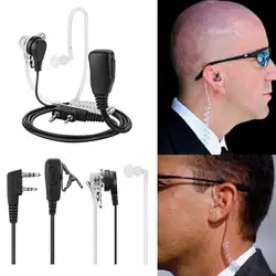 2 Pin PTT MIC Headset Covert Acoustic Tube In-ear Earpiece For Kenwood TYT Baofeng UV-5R BF-888S CB Radio Accessories