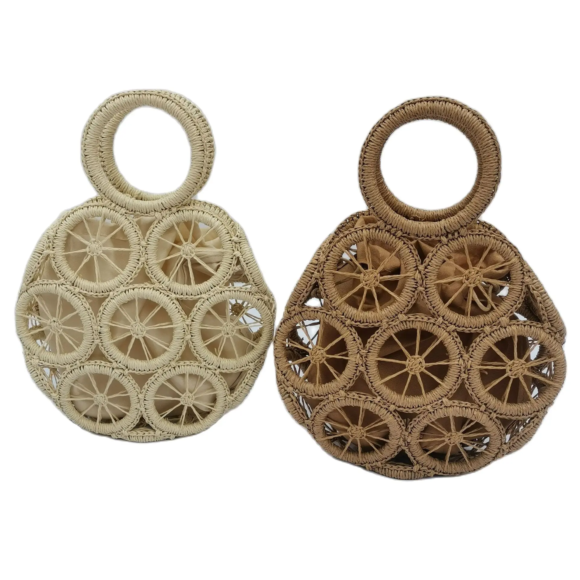 

Креативные круглые плетеные сумки из ротанга, женские сумки, летние пляжные сумки через плечо, повседневные женские кошельки