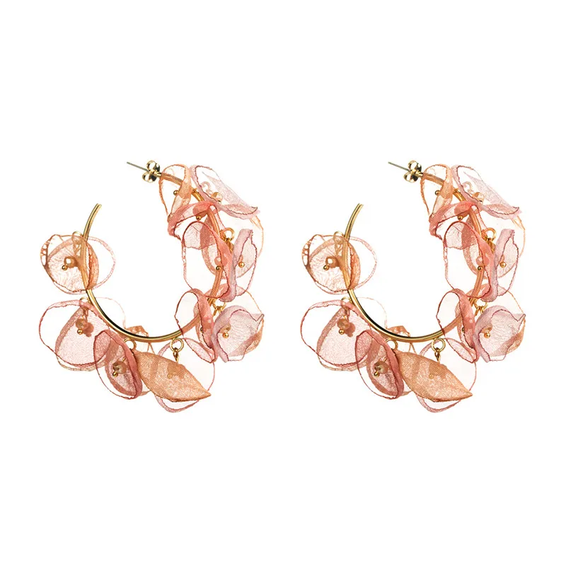 Pauli Manfi модные кружевные серьги-кольца Цветок женские круглые большие серьги-гвоздики