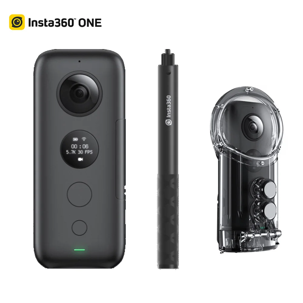Insta360 One X Спортивная Экшн-камера VR 360 панорамная камера для iPhone Android 5,7 K видео 18MP селфи палка Дайвинг чехол - Цветной: Bundle 3