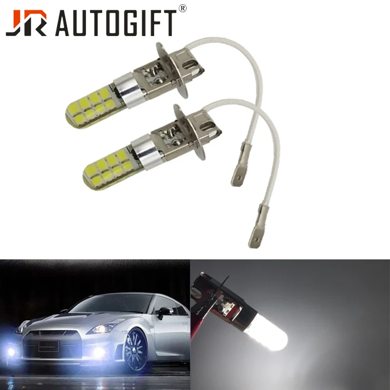 100 шт. Автомобильные светодиодные лампы H1 H3 3030 16smd 12 24 В|Передние LED-фары для авто| |