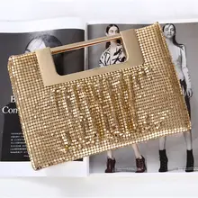 Женская сумка из алюминиевого листа для выпускного вечера, Дамский клатч для свадьбы, вечеринки, банкета, Pu F42A