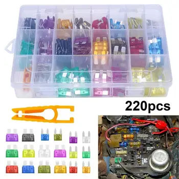 

220Pcs Auto Car Truck Automotive Car Fuse Insert Blade Fuse Assortment Assorted Kit Blade Set Fuse Kit Car Accessories