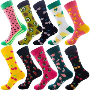 Image 5 - 10 Pairs Socks for Men Big Foot Male Socks Funny Cut Sock Crew Mid Length Cartoon Animal Fruit Food Painting Socks Plus Size Hot