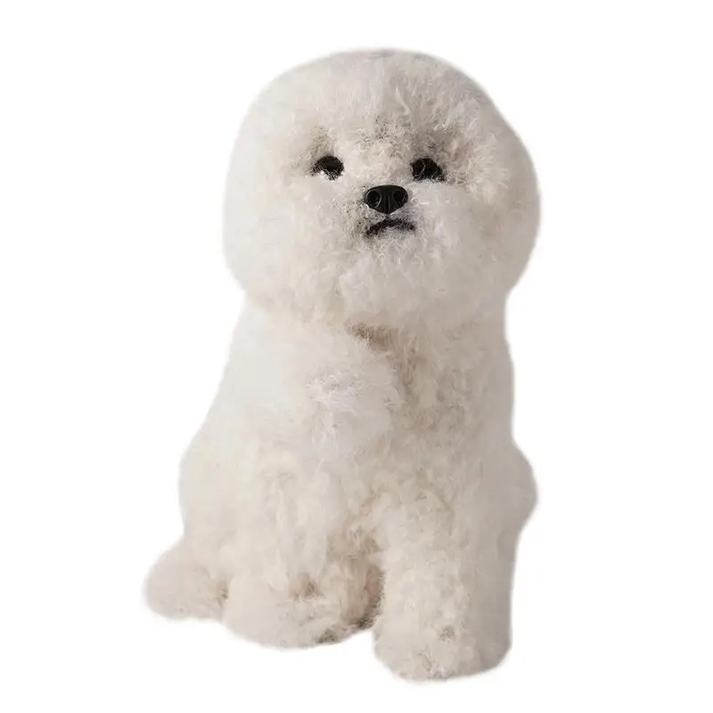 

Simulation Maltese Dog Plush Toy Stuffed Animal Realistic White Schnauzer Bichon Frise Toy For Home Decoration Kid Gifts