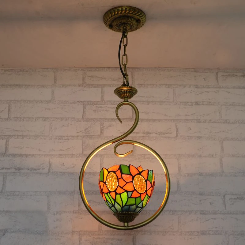 

Balcony door store art contracted retro dining room corridor led bar single head, wrought iron chandelier personality