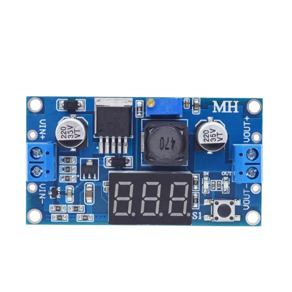 TZT LM2596 BUCK 3A DC Регулируемый понижающий модуль питания + синий светодиодный