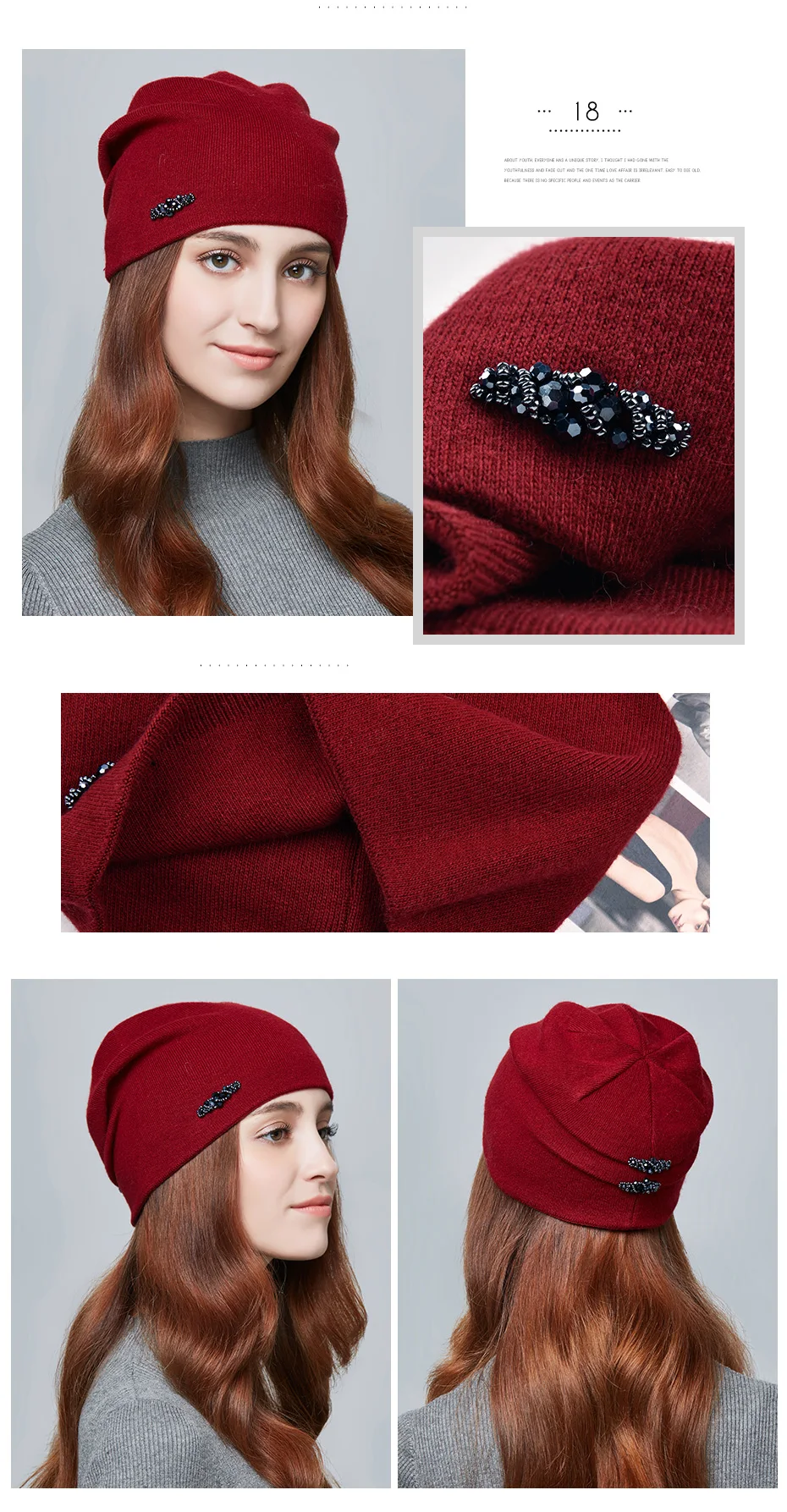 ENJOYFUR вязаные шерстяные шапки для зимы женские шапки со стразами теплые женские шапки шапочки для девочек