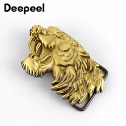 Deepeel cabeça de tigre de metal 40*70mm, fivela de cinto masculina de metal sólido. cabeça para cinto de 37 38mm, acessórios para couro artesanal faça você mesmo. 1 peça