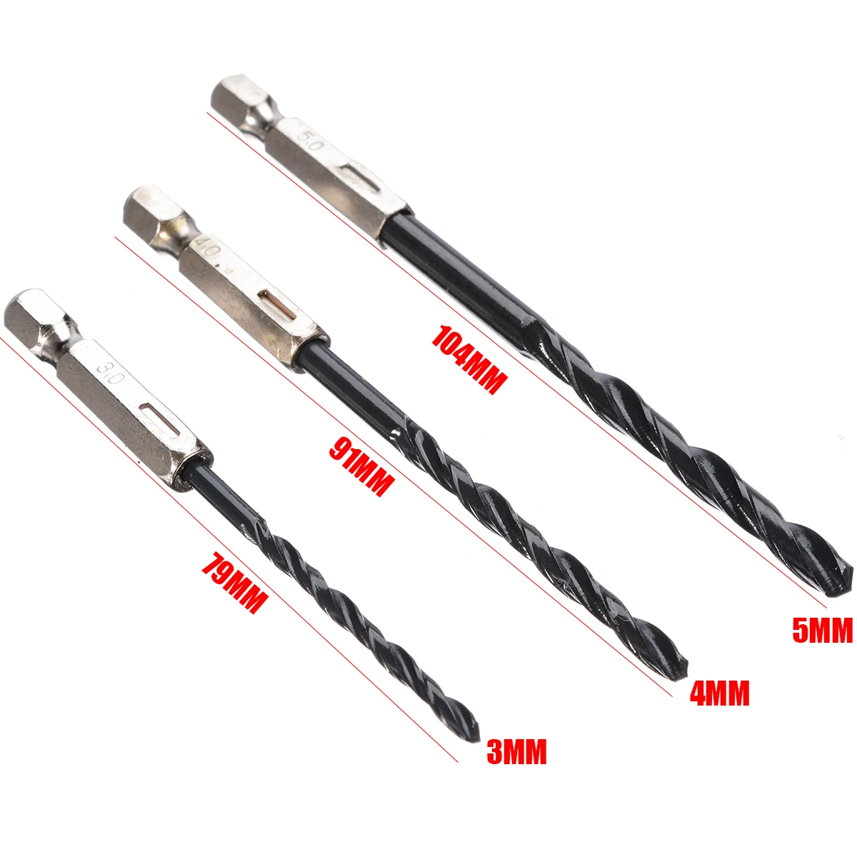 15pcs/set 3mm 4mm 5mm HSS Drill Bit Set 1/4" Hex Shank Screwdriver Twist Drill Bit Wall Woodworking Drill Bits Tools