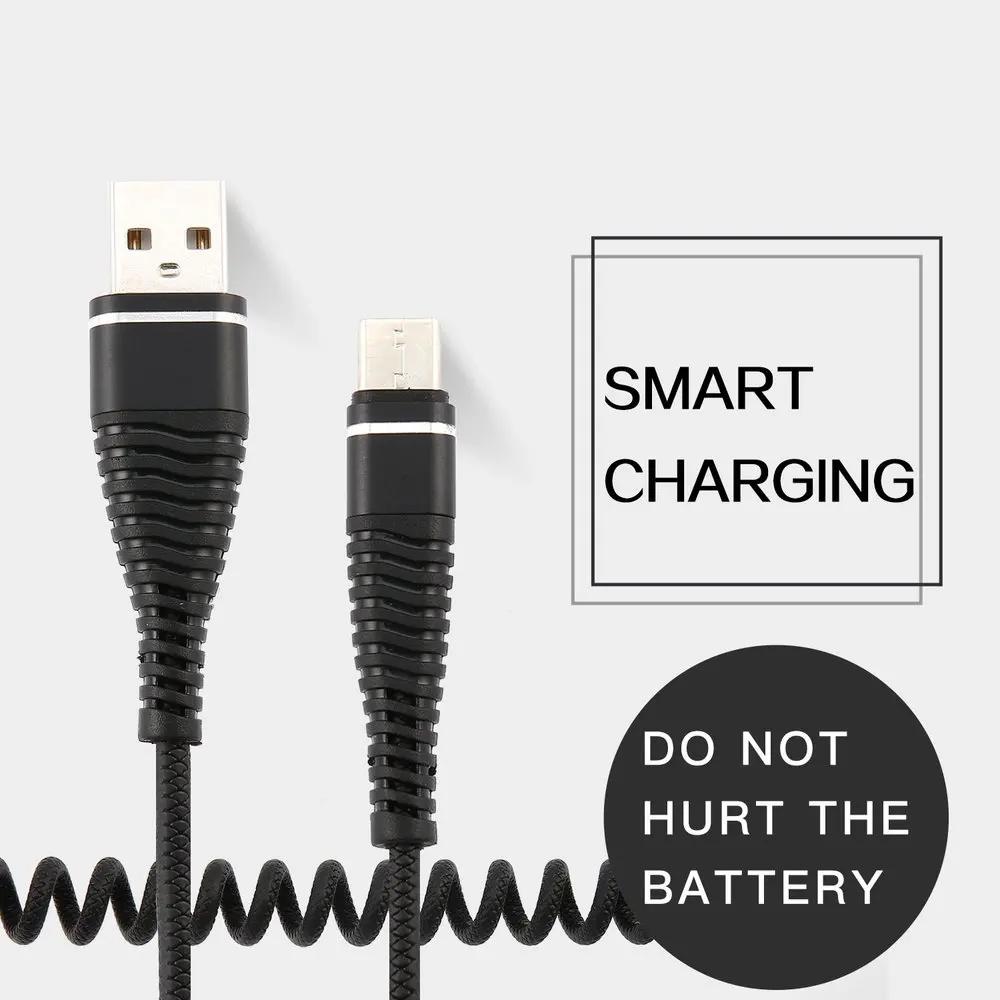 USB-C кабель type C растягивается спиральная пружина спираль type-C мужской удлинитель для синхронизации данных зарядное устройство провод зарядный кабель для samsung