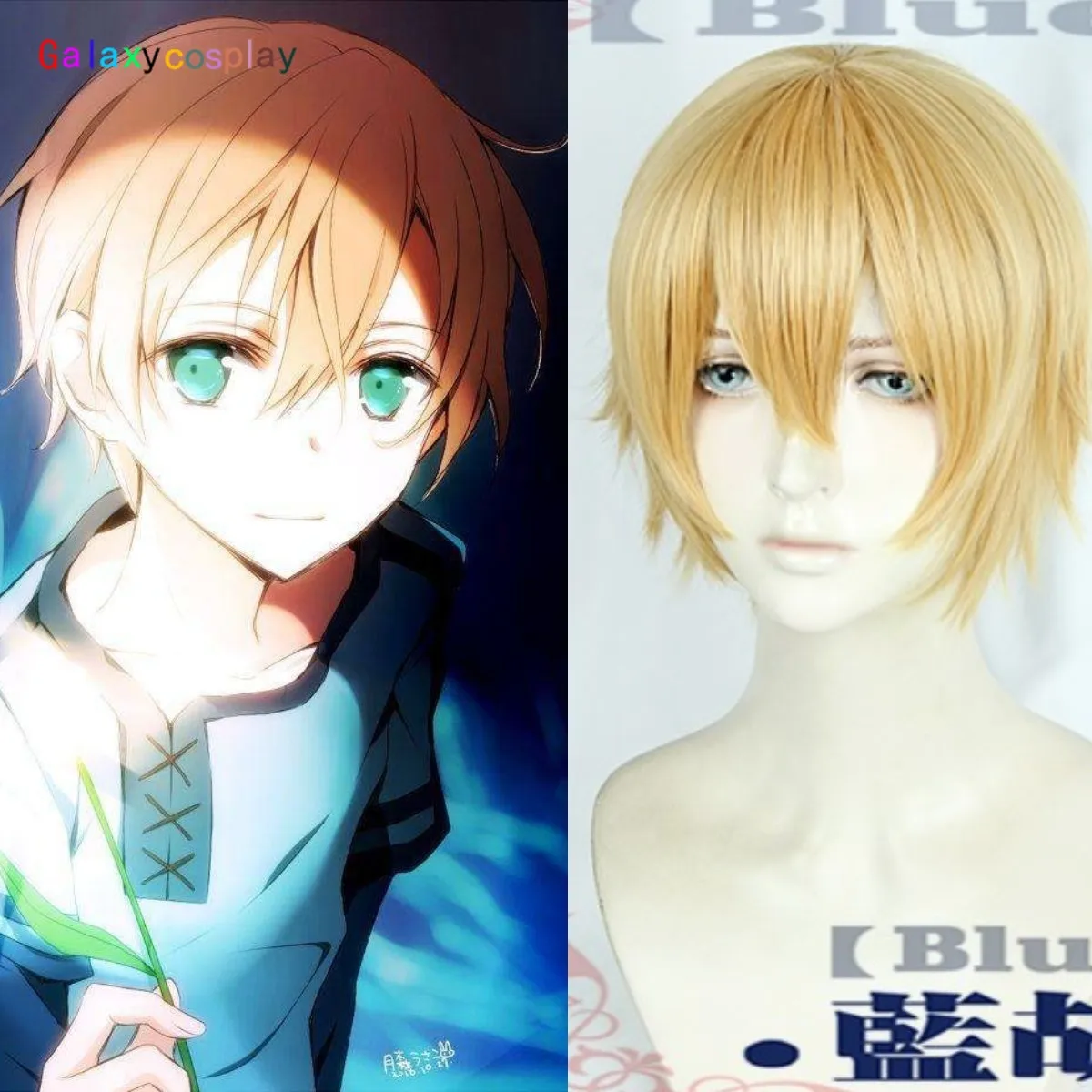 Sword Art Online Alicization SAO Eugeo Halloween Role Play Golden Short Heat Resistant Synthetic Hair Cosplay + Free Wig Cap Sword Art Online Alicization SAO Eugeo Halloween Role Play Golden Short Heat Resistant Synthetic Hair Cosplay + Free Wig Cap