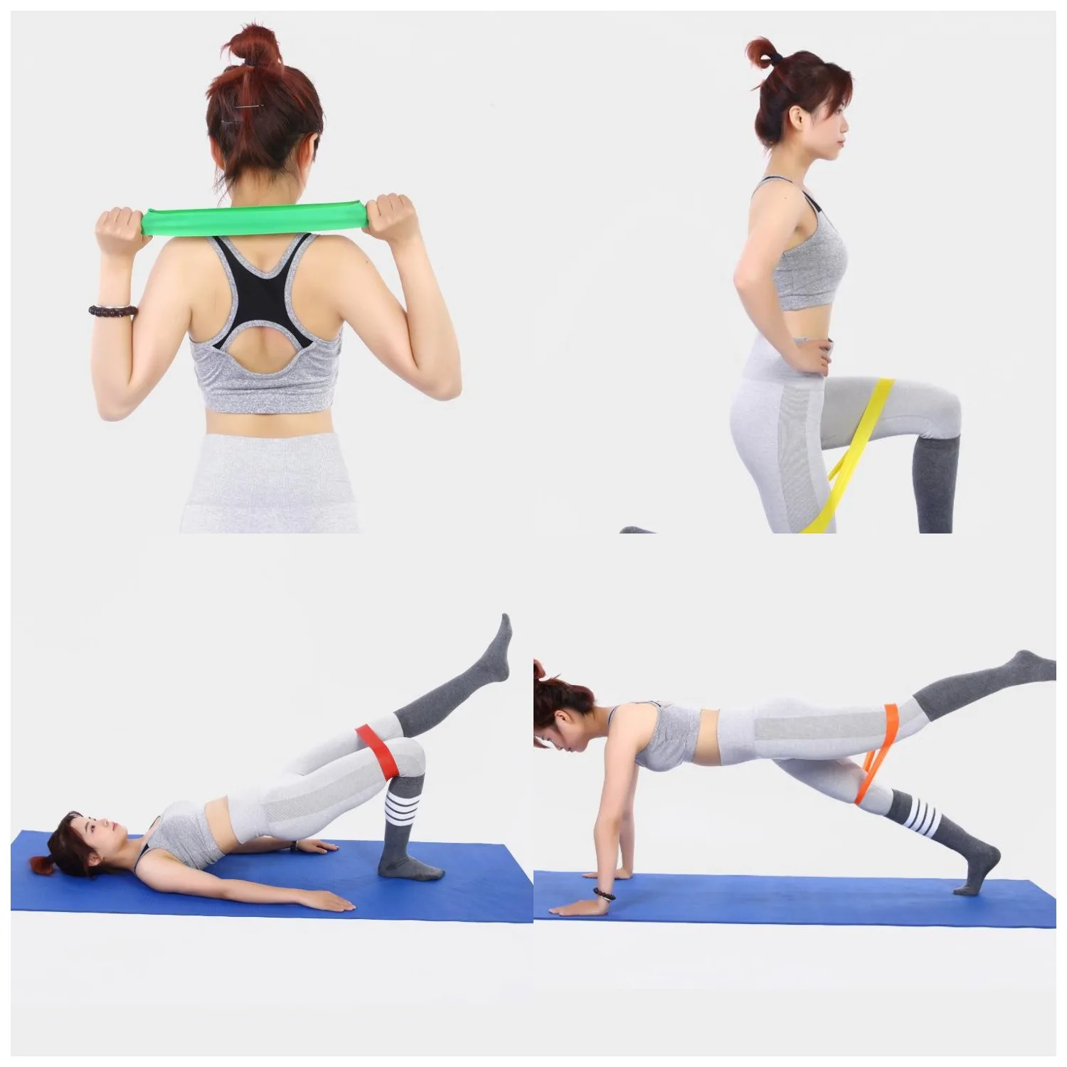 Bande Elastiche Fitness 5 Pezzi - 5 Livelli Resistenza, Per Yoga, Pilates, Allenamento Forza, Con Custodia - Foto 3