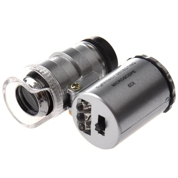 

Mini 60x LED Pocket Microscope Jeweler Magnifier Adjustable Loupe