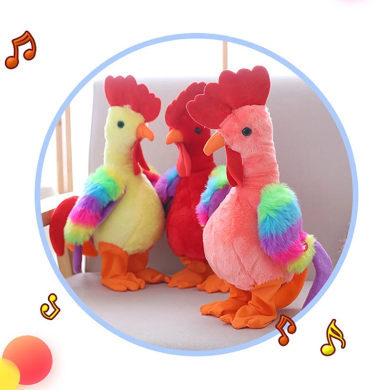 Robot Chicken Pet Toy Electronic Screaming Rooster Electric Dance Sing Plush Toy R66D plush toys electric interactive toy