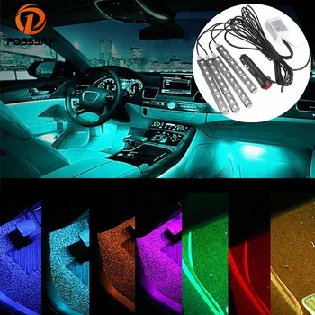 

POSSBAY 12 LED Interior Light Floor Lamp Decoration Car RGB Atmosphere Lights With Wireless Remote Control Neon Light Lamps