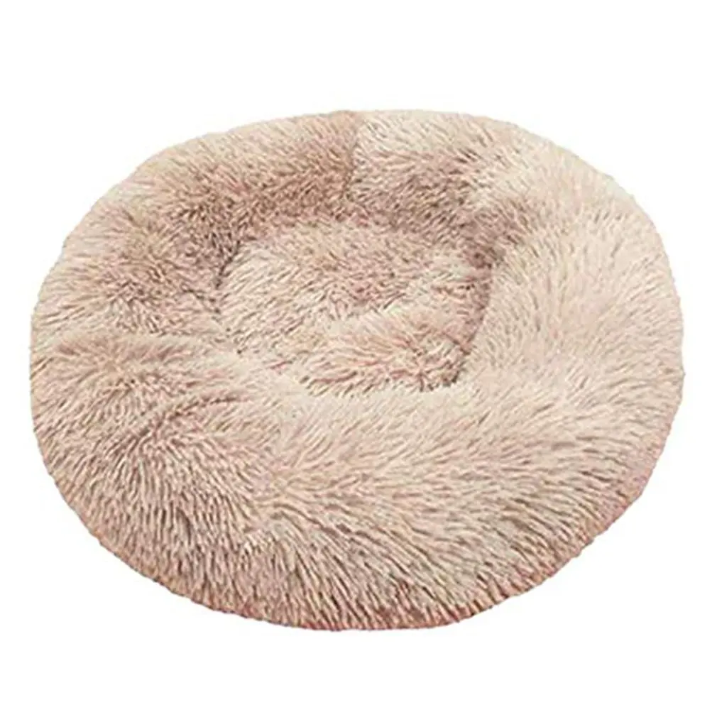 LIGHT BROWN Зимнее теплое гнездо для питомцев, круглое кошачье гнездо для длинных волос, кошачий наполнитель, мягкое и удобное теплое гнездо для питомцев, товары для домашних животных - Цвет: LIGHT BROWN