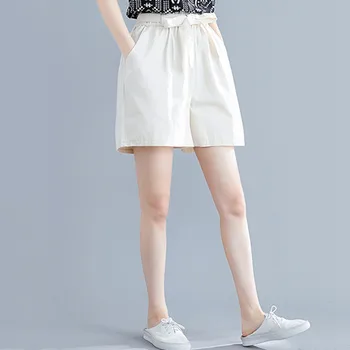 

Summer Plus size Women Shorts Skirts Cotton Wide Leg Shorts Womens Casual Loose Female Large Size Shorts #35