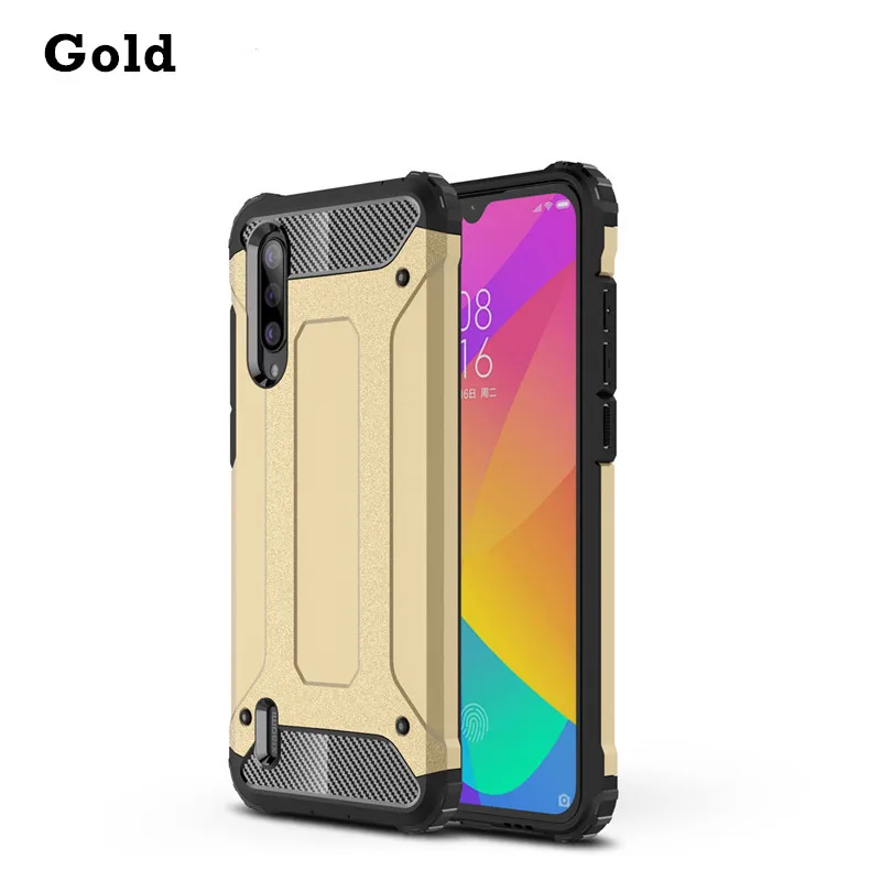 PDGB Жесткий Чехол для Xiaomi mi 9 SE A3 Lite Red mi 6A 7A Note 6 7 8 Pro Global Armor защитный силиконовый чехол Гибридный чехол - Цвет: Золотой