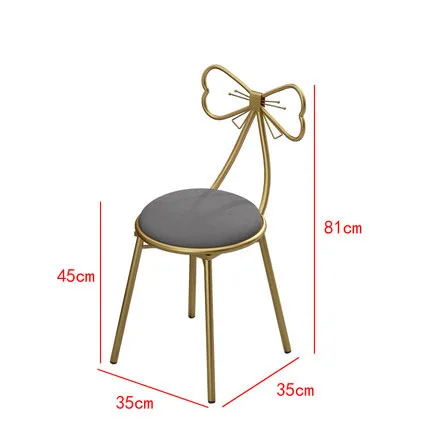 Chair Living Room Chairs Metal Butterfly Bow Backrest Make Up Dining Chair Desk Chairs кресло для отдыха chaises Salle Manger As Picture