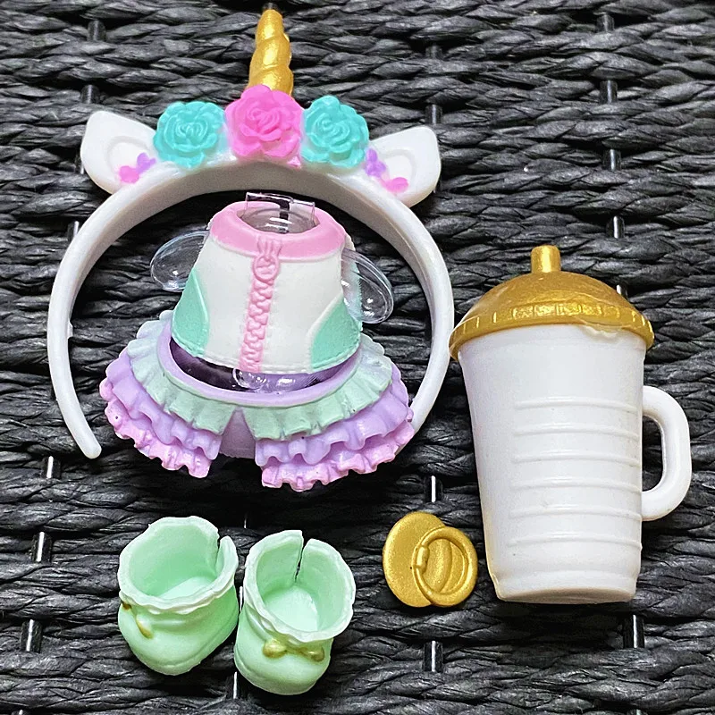 Original Clothes and Accessories Set for 8 cm Dolls - Dress Suit and Unicorn Outfit Toy Gift