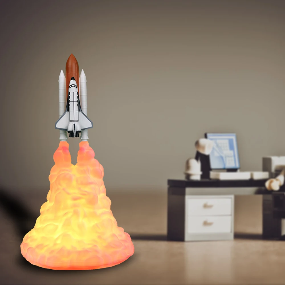 

Space Shuttle Lamp And Moon Lamps In Night Light By 3D Print For Space Lovers Lamp Lovers Rocket Lamp Home Decor Creative Gift