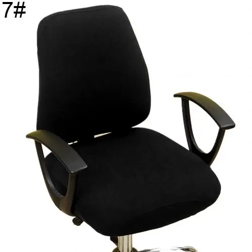 Printed Modern Spandex Computer Chair Cover 100%Cotton Elastic Fabric Office Split Chair Cover Easy Washable Removeable - Цвет: 7