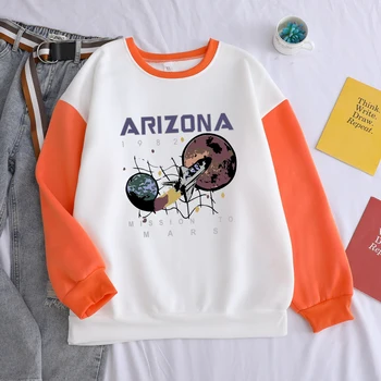 

Hot Sale Fashion Women Hoodies Warm Funny Arizona Print Casual Sweatshirts Hip Hop Loose Fleece Pullover For Female Clothes