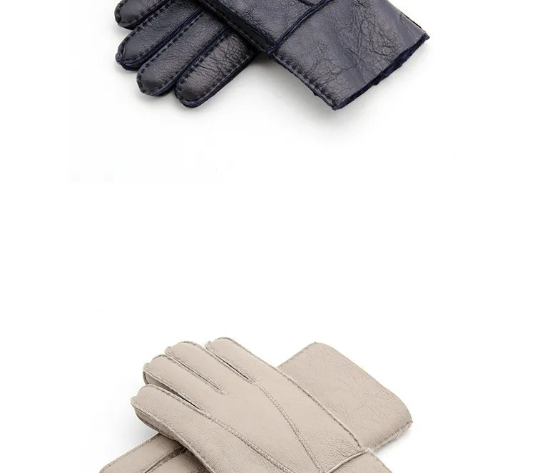 Зимние новые мужские перчатки из овечьей кожи модные удобные теплые роскошные кожаные перчатки утолщенные перчатки